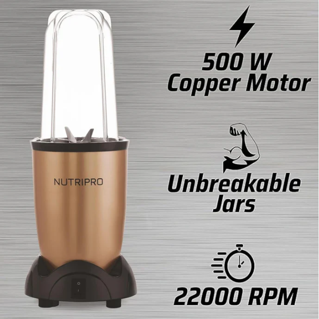 Juicer Mixer Grinder – Smoothie Maker – 500 Watts (2 Jars + Sipper Jar, Silver) | 2 Year Warranty